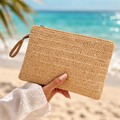 Bolso de Mano Minimalista de Verano - Clutch de Paja Natural Elegante
